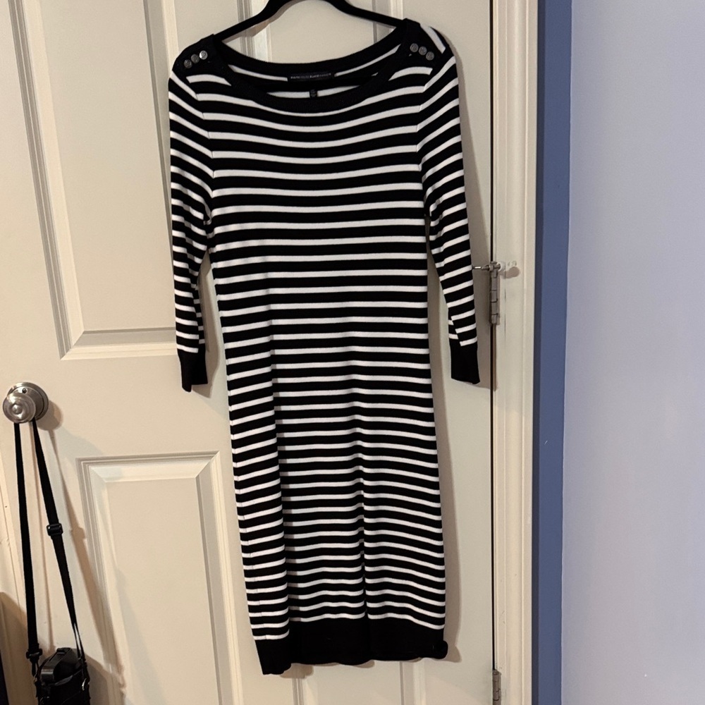 White House Black Market Striped Long Sleeve Dress